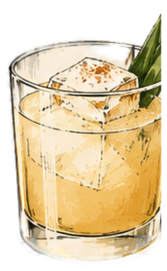 Angel Falls cocktail at Bar Renzo's — Santa Teresa rum, orgeat, House-Alchemy lemon